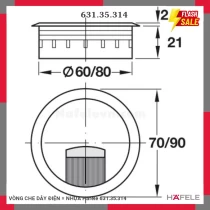 VÒNG CHE DÂY ĐIỆN = NHỰA Hafele 631.35.314