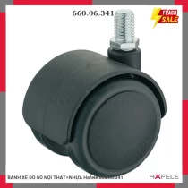 BÁNH XE ĐỒ GỖ NỘI THẤT=NHỰA Hafele 660.06.341
