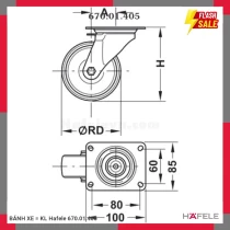 BÁNH XE = KL Hafele 670.01.405