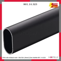 OVA rail st.black matt  30x15x1,0mm/2,0m Hafele 801.14.323