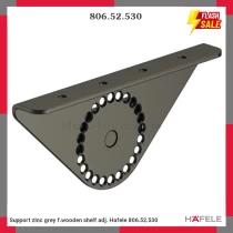 Support zinc grey f.wooden shelf adj. Hafele 806.52.530