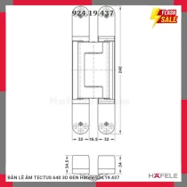 BẢN LỀ ÂM TECTUS 640 3D ĐEN Hafele 924.19.437