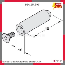 Reinforc.dowel stst.ma.12x40mm Hafele 924.25.503