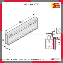 BAS GẮN CHO KÍNH TS2000 MÀU BẠC Hafele 931.16.379