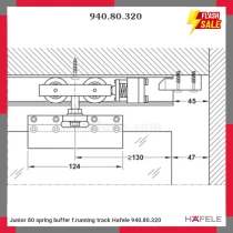 Junior 80 spring buffer f.running track Hafele 940.80.320