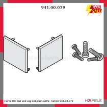 Porta 100 GW end cap set plast.anthr. Hafele 941.00.079