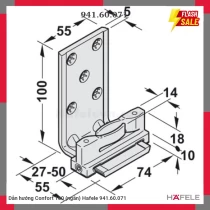 Dẫn hướng Confort 160 (ngắn) Hafele 941.60.071