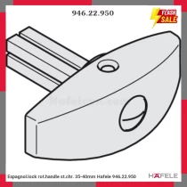 Espagnol.lock rot.handle st.chr. 35-40mm Hafele 946.22.950
