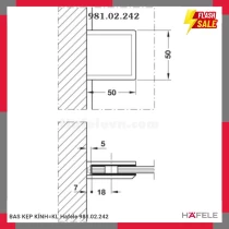 BAS KẸP KÍNH=KL Hafele 981.02.242