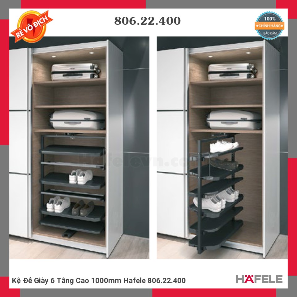 Kệ Để Giày 6 Tầng Cao 1000mm Hafele 806.22.400