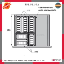 Khay Chia Ngăn Kéo 500mm Bằng Inox Hafele 552.52.392