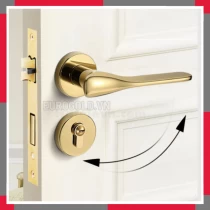 Khóa Cửa Phân Thể, Khóa Cửa đi Thông Phòng Hợp Kim Cao Cấp Mạ Pvd Vàng Bóng EuroGold 72F68