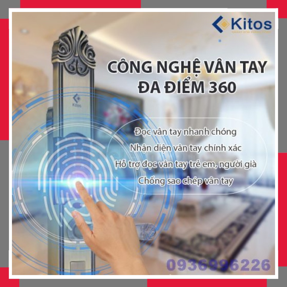 Khoá Cửa Vân Tay Tân Cổ điển Kitos EuroGold KT-C200