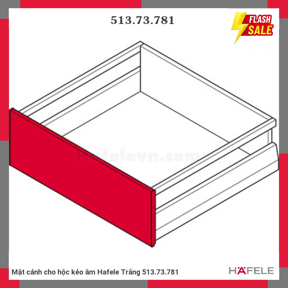 Mặt cánh cho hộc kéo âm Hafele Trắng 513.73.781