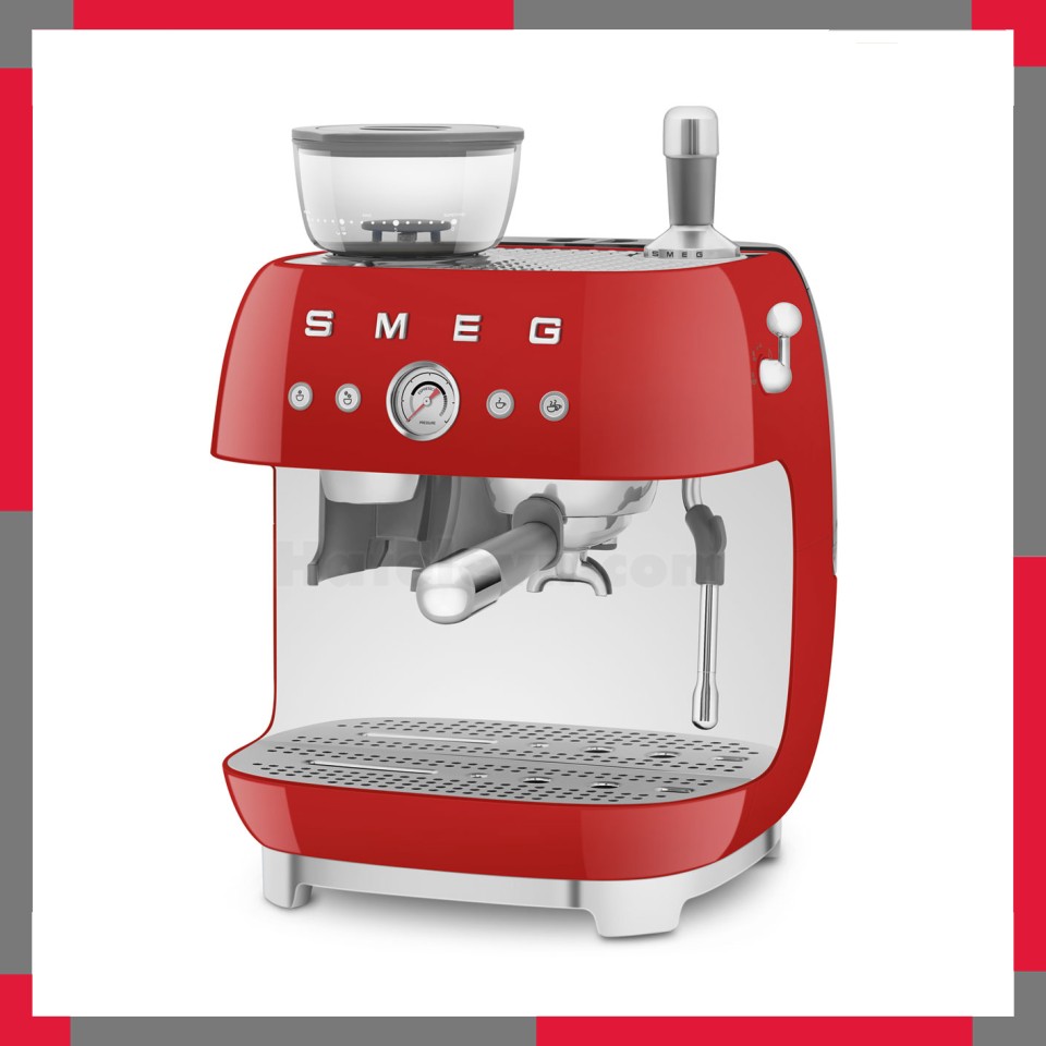 Máy pha cà phê có tích hợp máy xay Smeg 50's Style EGF03RD