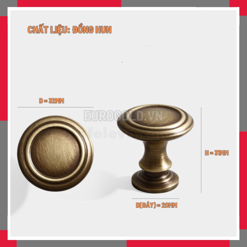 Núm Tủ đồng Nguyên Chất EuroGold BHG88