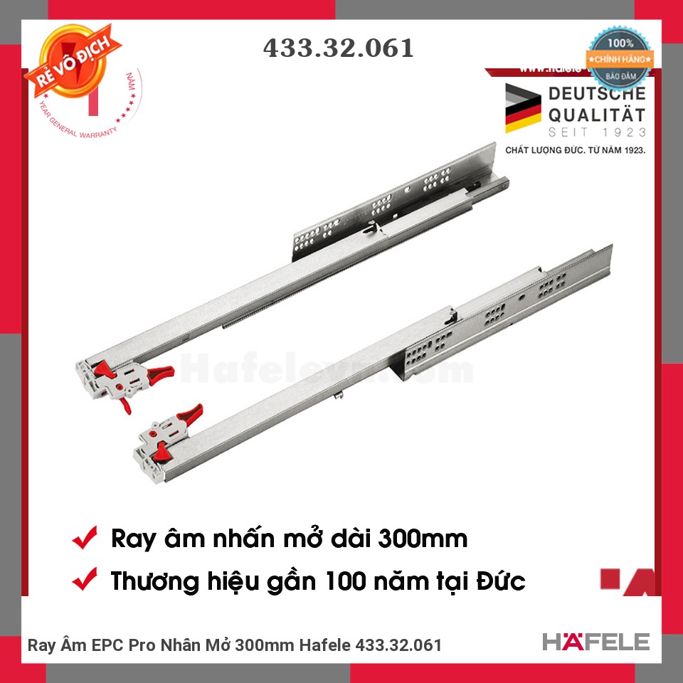Ray Âm EPC Pro Nhấn Mở 300mm Hafele 433.32.061