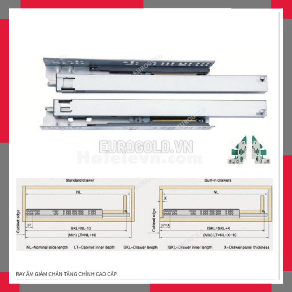 Ray âm Giảm Chấn Tăng Chỉnh Cao Cấp EuroGold SA4503D