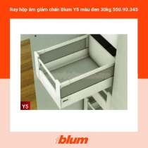 Ray hộp âm giảm chấn Blum Y5 màu đen 30kg 550.93.345