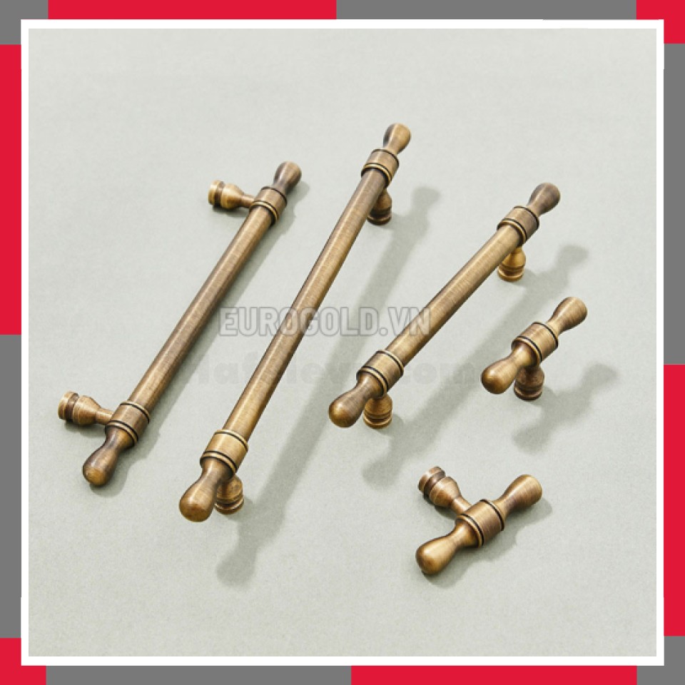 Tay Nắm đồng Nguyên Chất Kiểu Cổ Phong Cách Châu Âu EuroGold BHG190