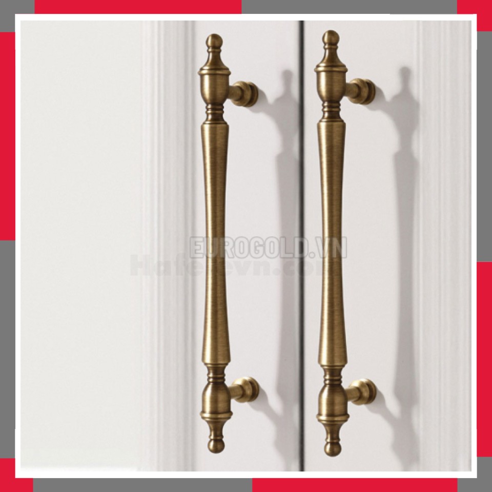 Tay Nắm Tủ đồng Nguyên Chất Cổ điển Màu đồng Cổ EuroGold BHG120ĐC