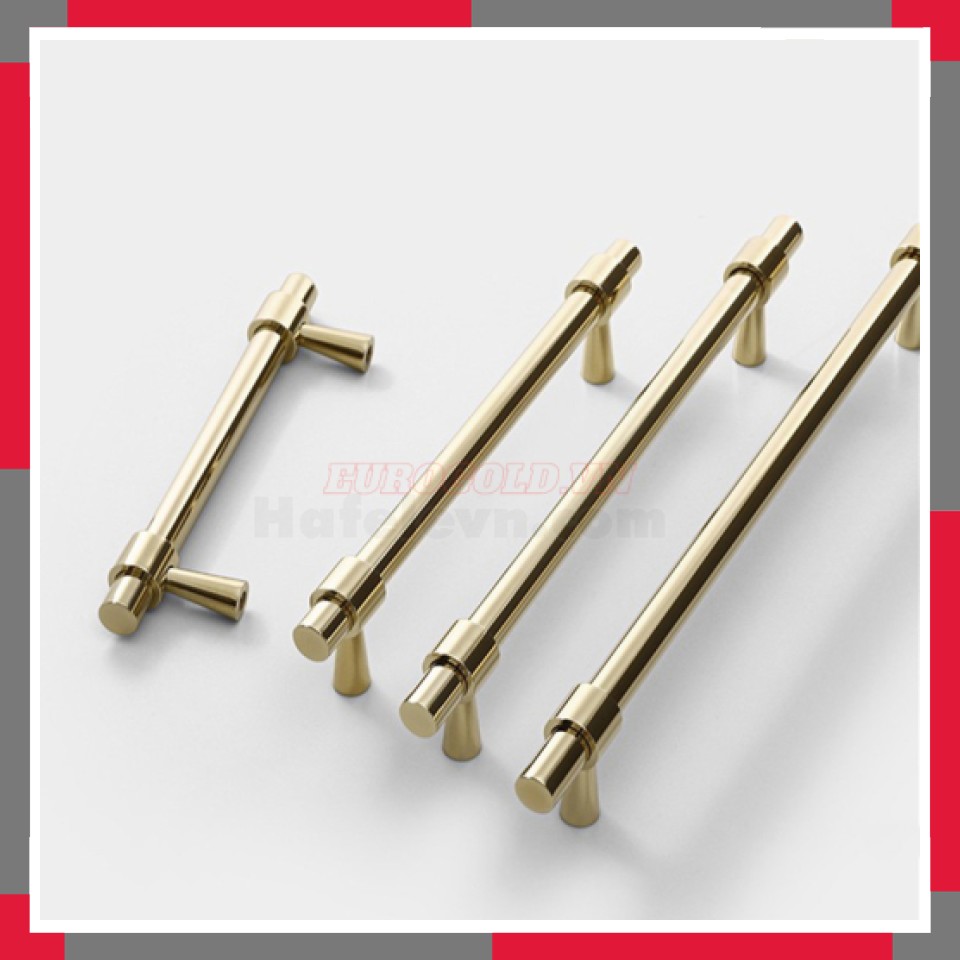 Tay Nắm Tủ đồng Phủ Pvd Vàng Bóng Hiện đại EuroGold BHG11