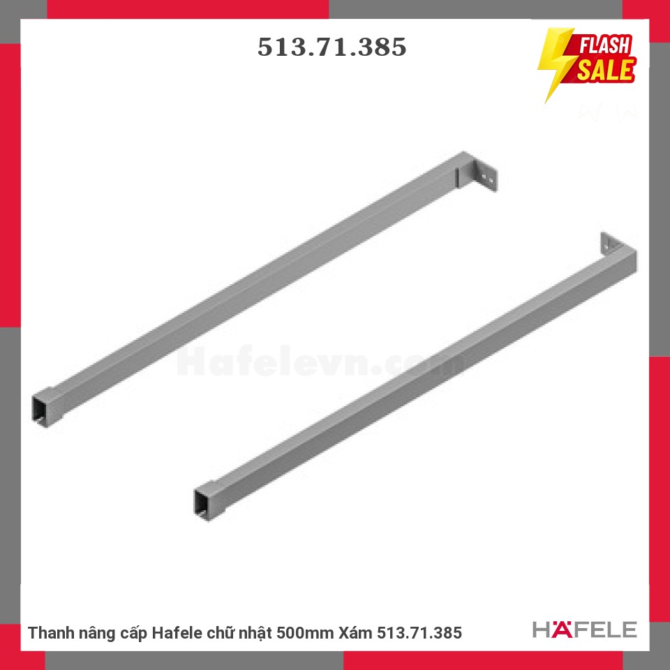 Thanh nâng cấp Hafele chữ nhật 500mm Xám 513.71.385