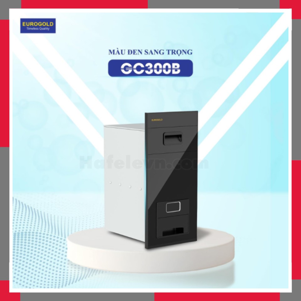 Thùng Gạo Gương Nút Nhấn Màu đen EuroGold CB300B