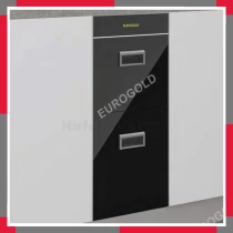 Thùng Gạo Mặt Gương 2 Tầng Màu đen EuroGold B322