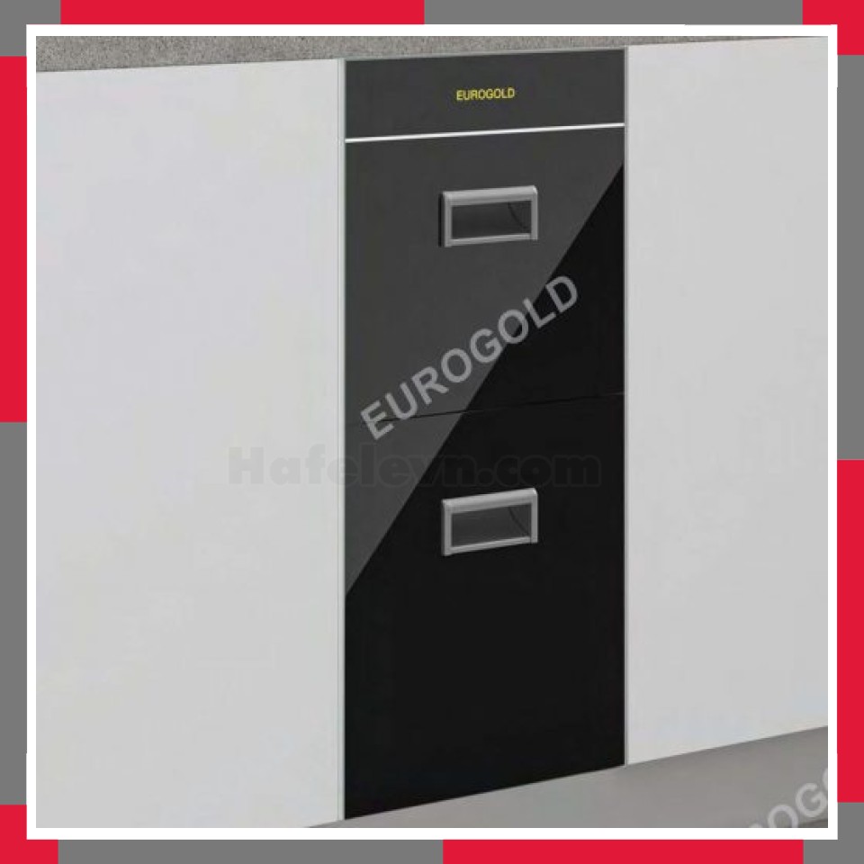 Thùng Gạo Mặt Gương 2 Tầng Màu đen EuroGold B322