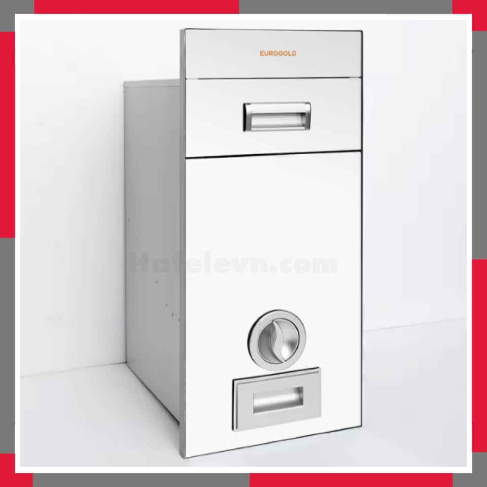 Thùng Gạo Mặt Gương Màu Trắng Sữa EuroGold C300PW