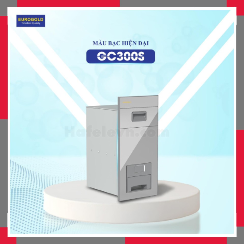 Thùng Gạo Mặt Gương Nút Nhấn Màu Bạc EuroGold CB300S