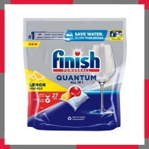 Finish Quantum All In One Max 27 Viên - Tẩy Sạch, Bảo Vệ Chén Dĩa Thủy Tinh/Bạc