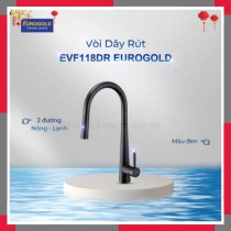 Vòi Nước Dây Rút Inox 304 Phủ Nano đen EuroGold EUF118DR