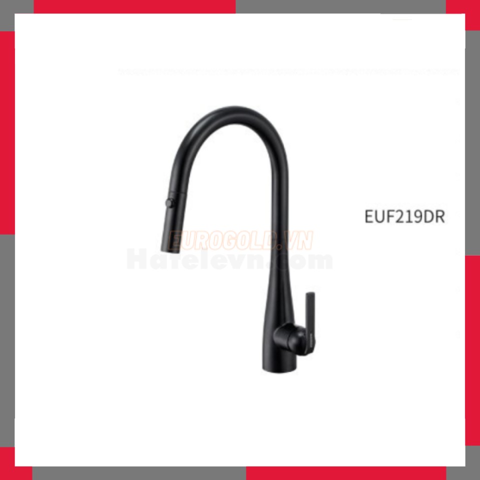 Vòi Nước Dây Rút Inox 304 Phủ Nano đen EuroGold EUF219DR